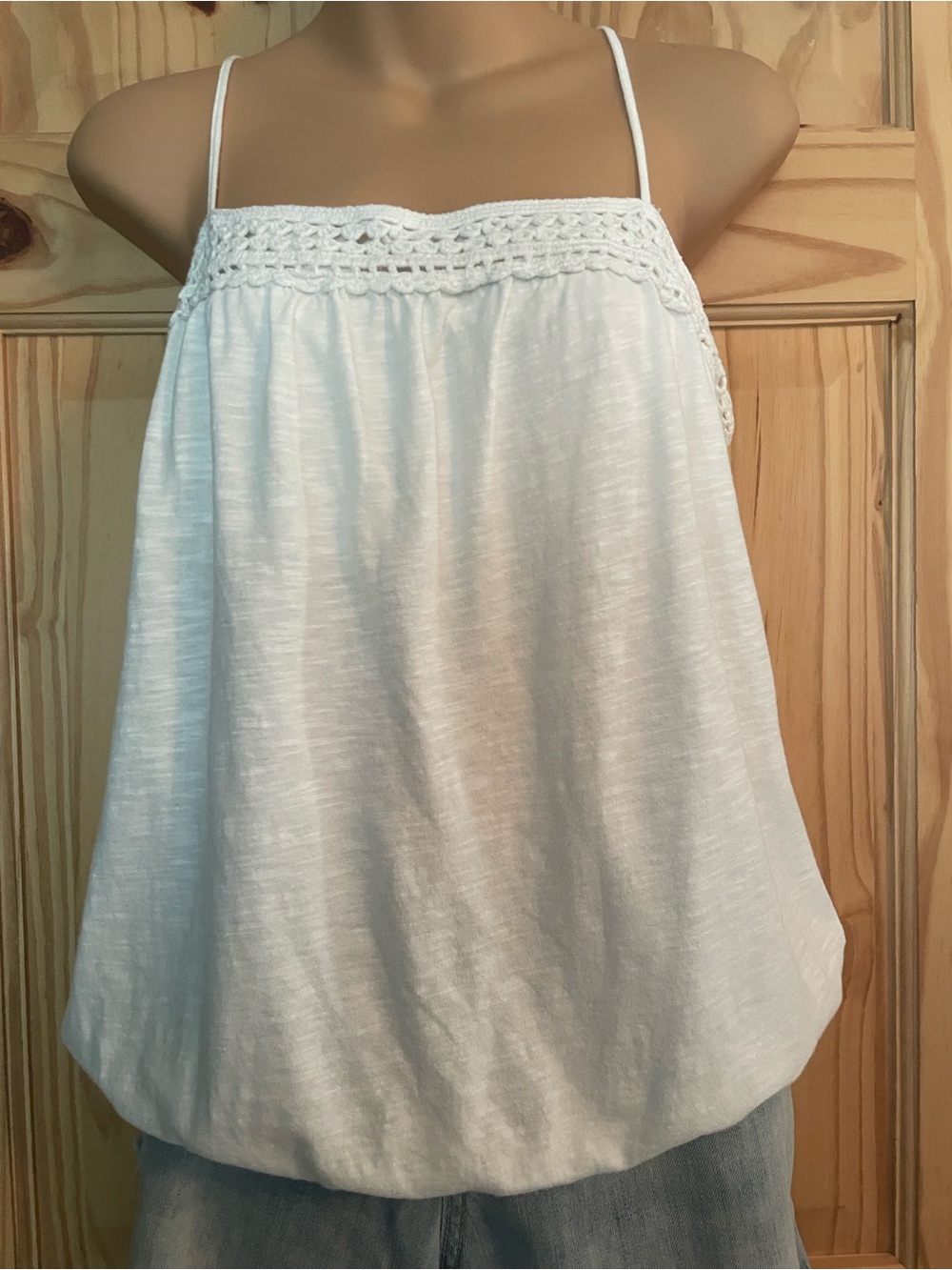Old Navy White Crochet-Trim Spaghetti Strap Camisole